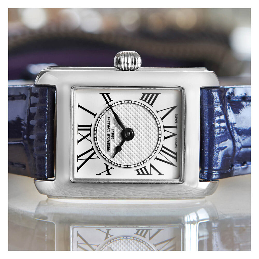 Frederique Constant Classics Carree Blue Strap Ladies Watch image number 3