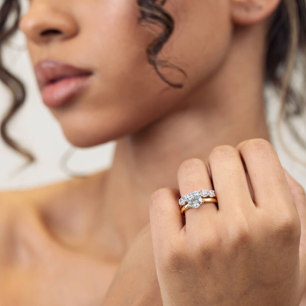 Born 18ct Yellow Gold 1.50ct Lab Grown 5 Stone Half Eternity Diamond Ring