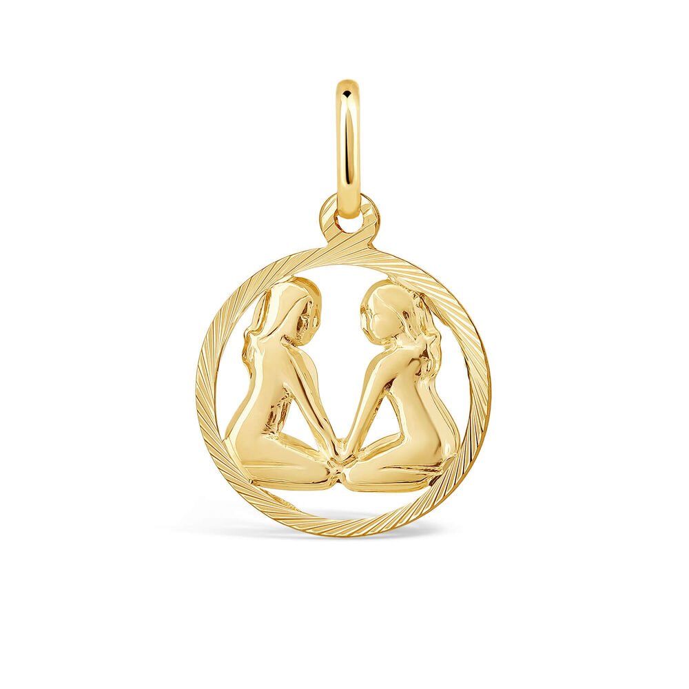 9ct Gemini Zodiac Pendant (Special Order) (Chain Included)