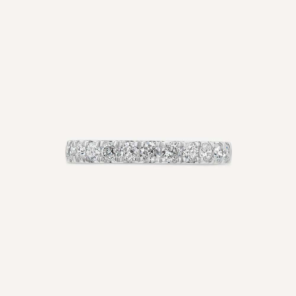 18ct White Gold 0.45ct 2.50mm Round Split Claw Diamond Wedding Ring image number 1