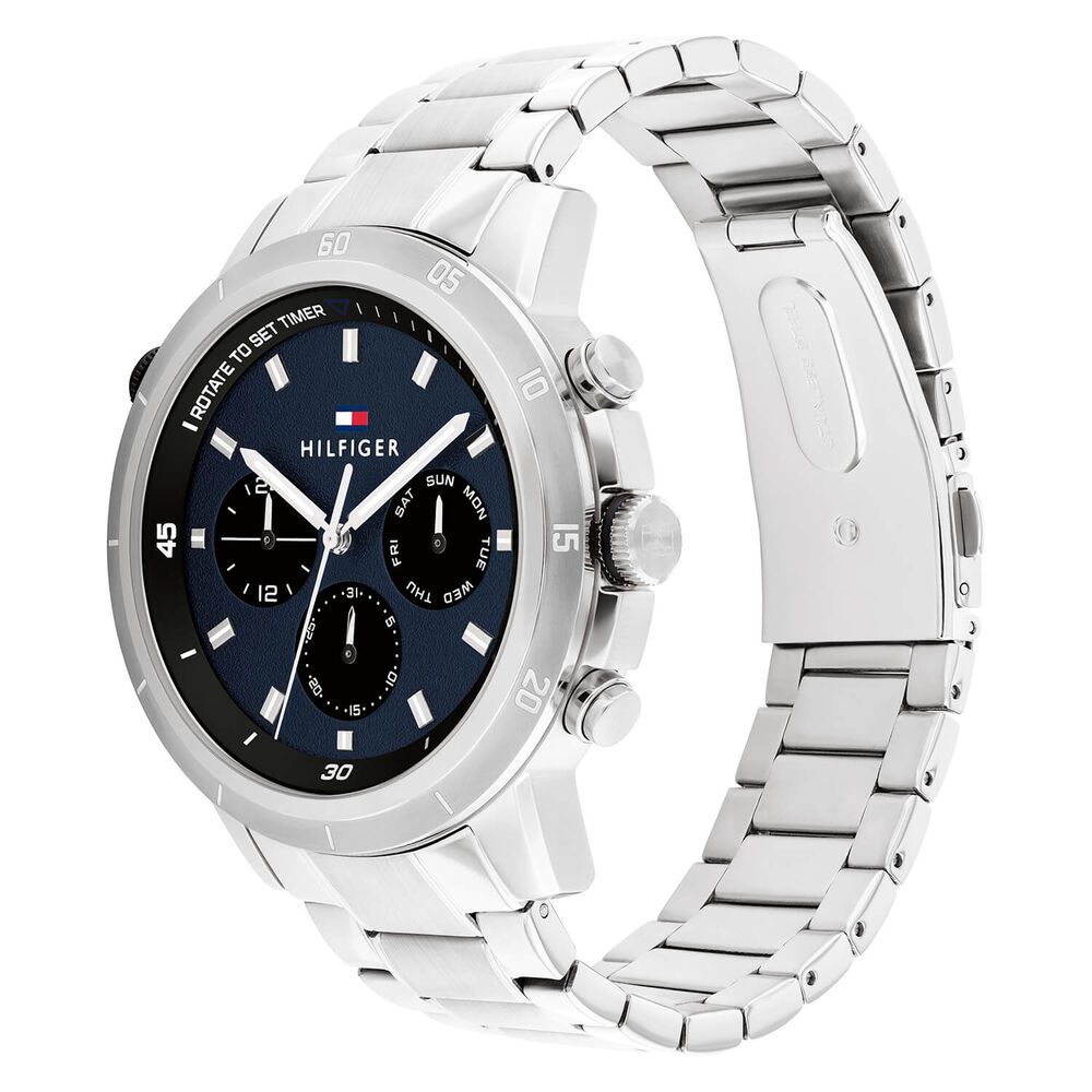 Tommy Hilfiger 46mm Chronograph Blue Dial Stainless Steel Bracelet Watch
