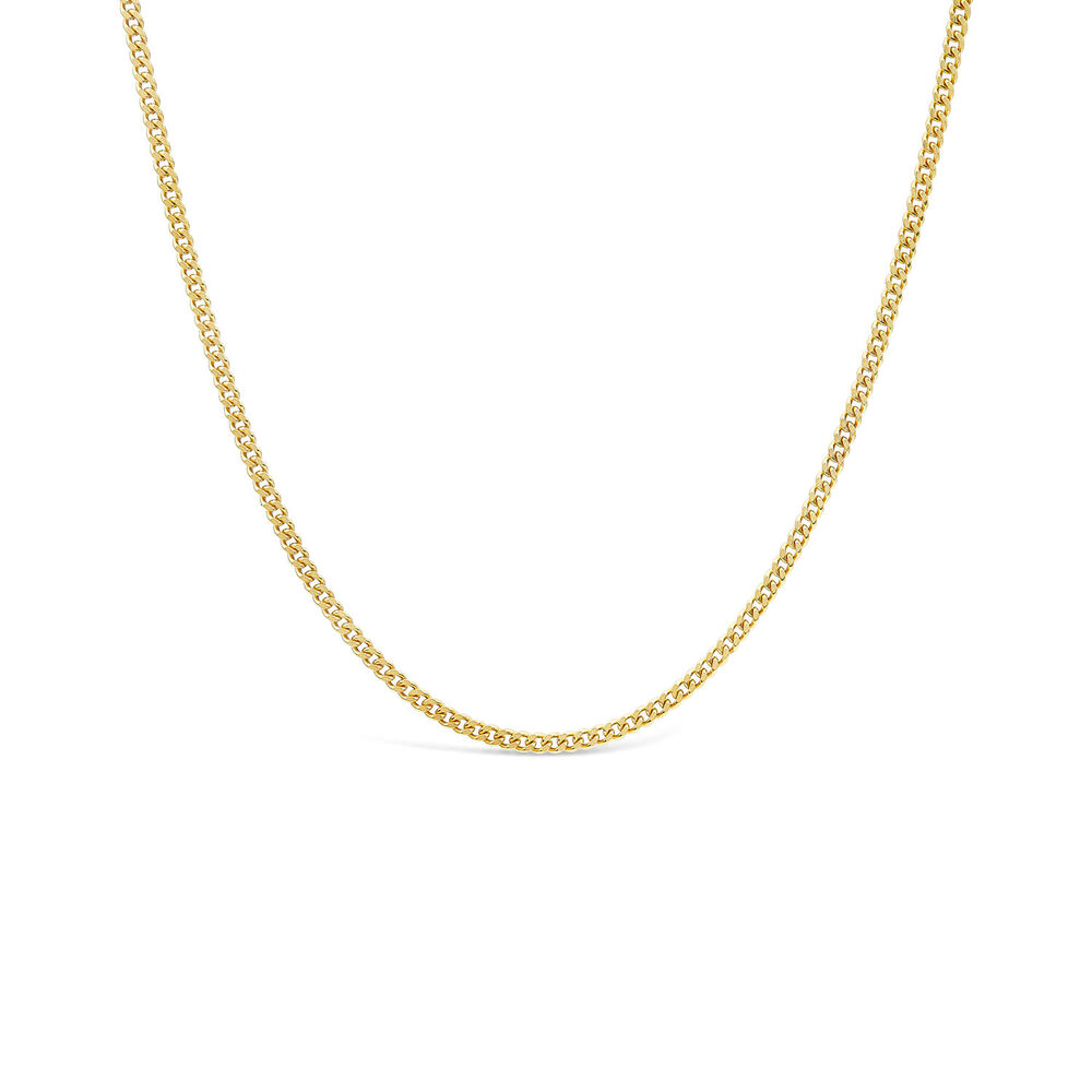 9ct Yellow Gold 18 inch Flat Curbed Chain Necklace image number 0