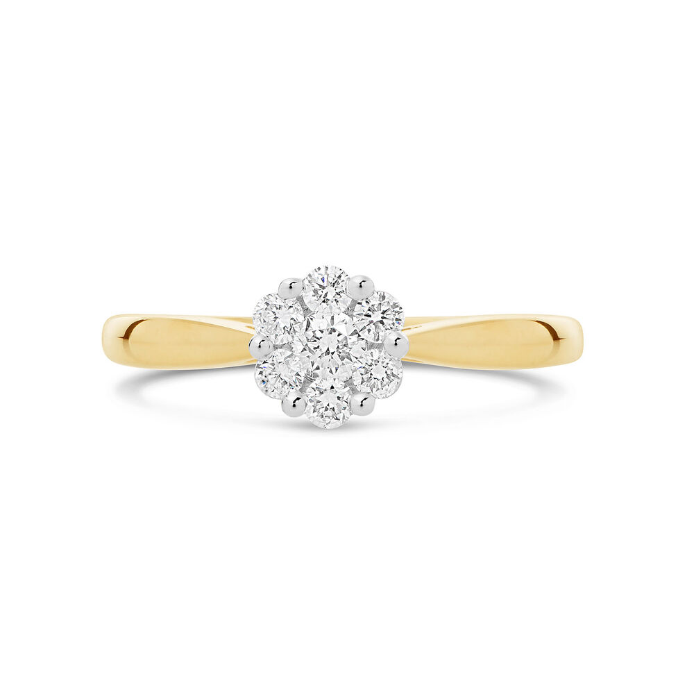 9ct Gold Cluster Blossom 0.33 Carat Diamond Ring