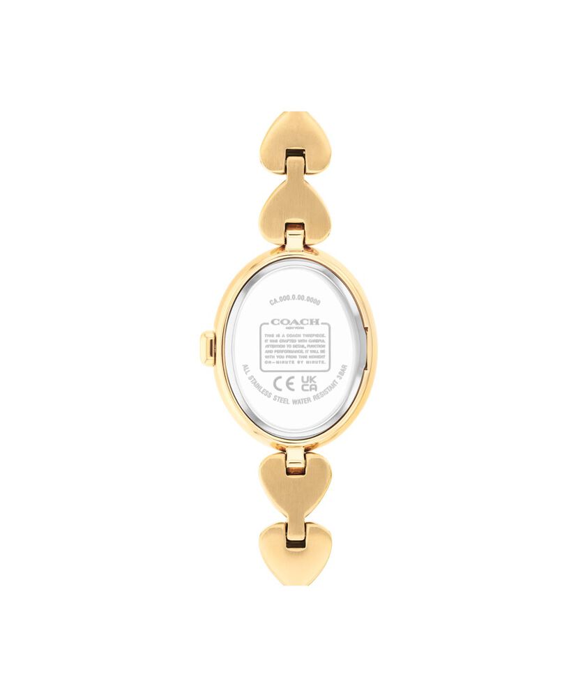 Coach Sammy 22.5mm White Dial Gold Tone Steel Bracelet Watch