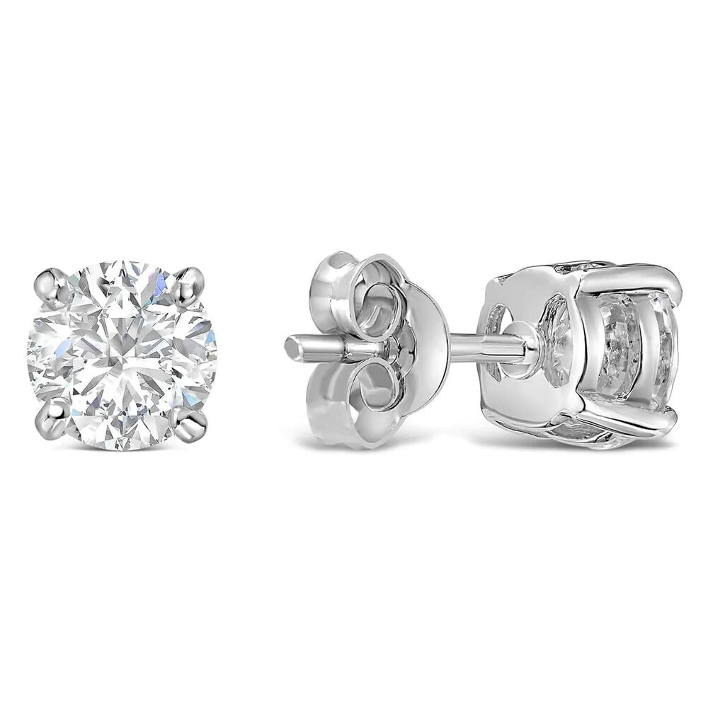 Sterling Silver Cubic Zirconia Medium Claw Stud Earrings