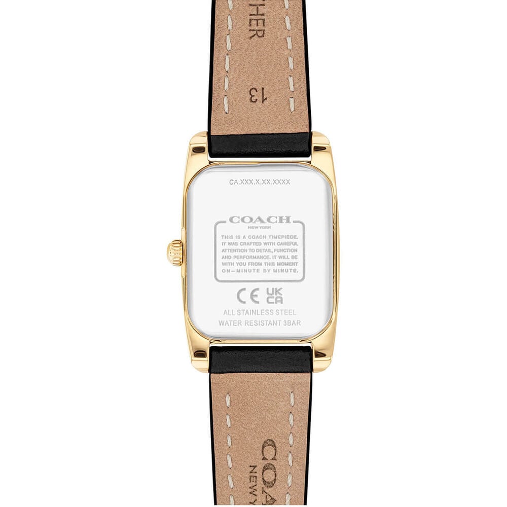 Coach Reese 20x30mm White Dial Black Leather Strap  Watch