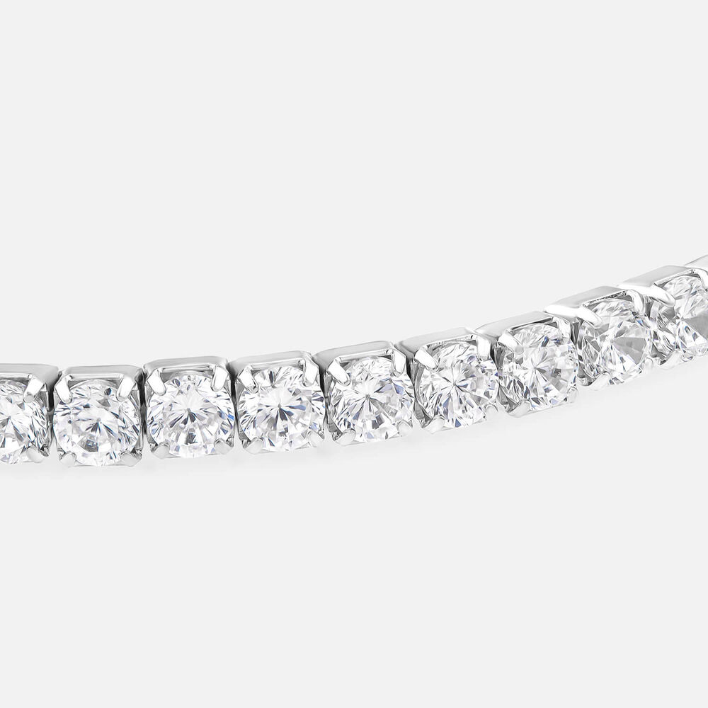 Sterling Silver Cubic Zirconia Flexible Tennis Braceet