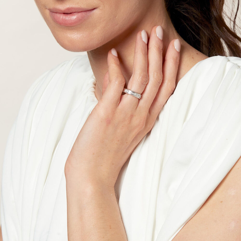 Kathy De Stafford's 18ct White Gold 0.24ct Diamond Round & Baguette Ring image number 6