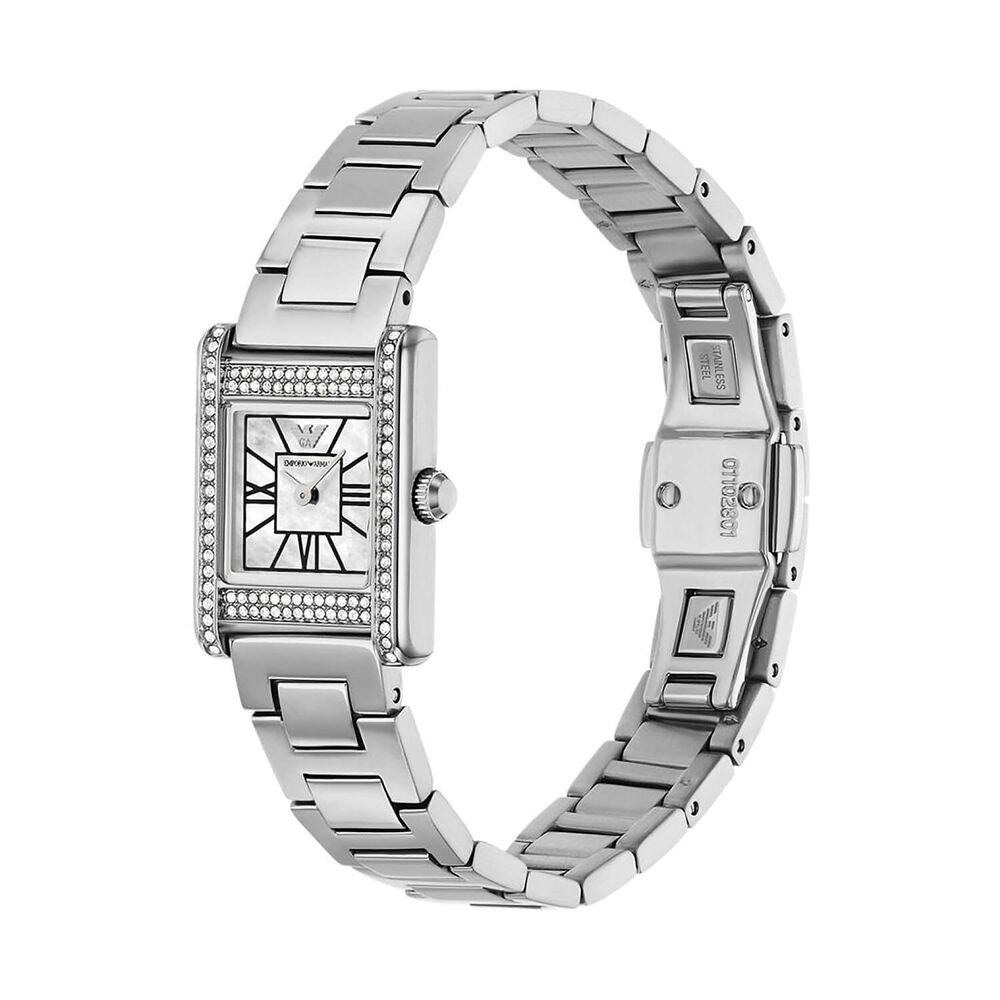 Emporio Armani 20 x 26mm Mother of Pearl Dial Stainless Steel Bracelet Watch