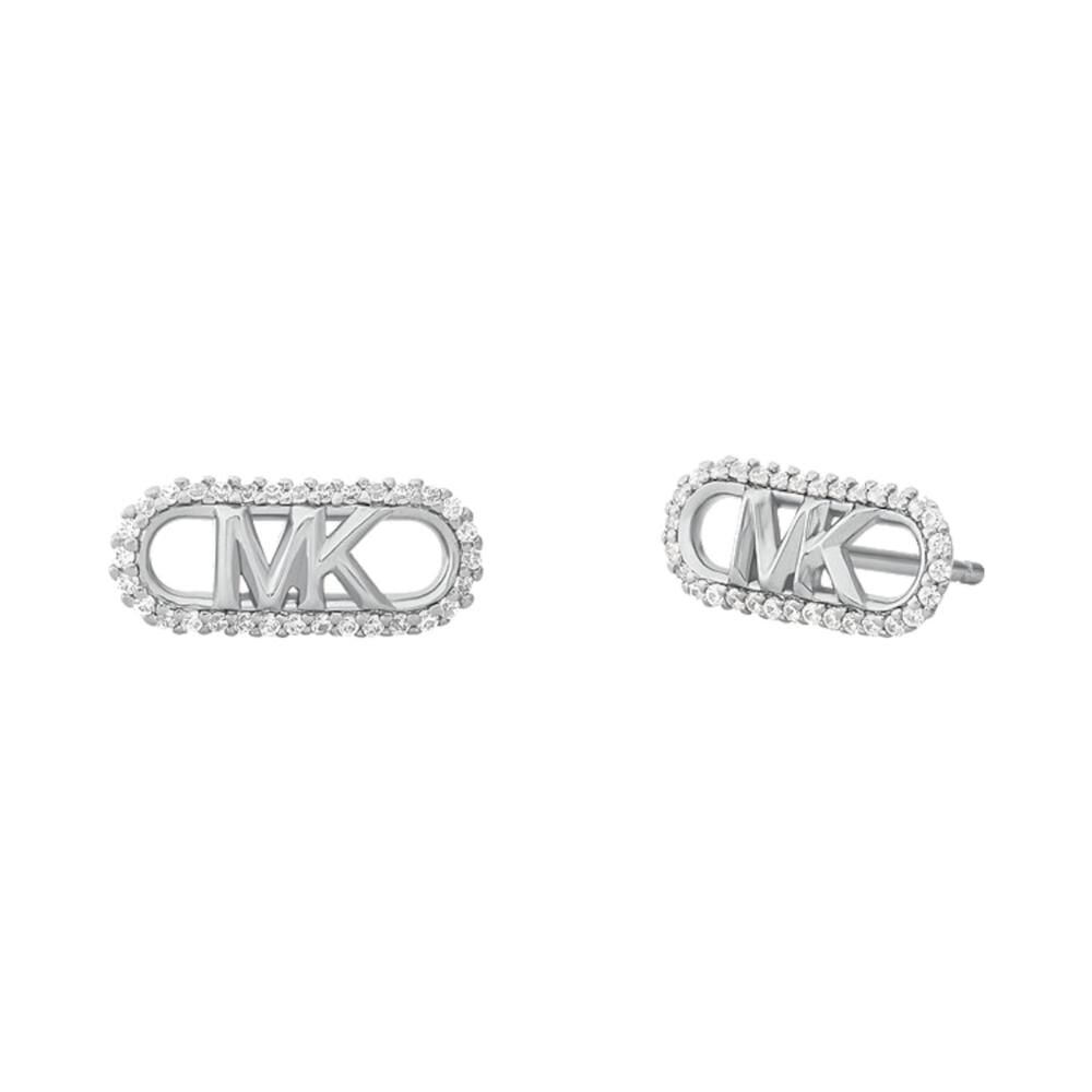 Michael Kors Statement Cubic Zirconia Sterling Silver Logo Stud Earrings image number 0