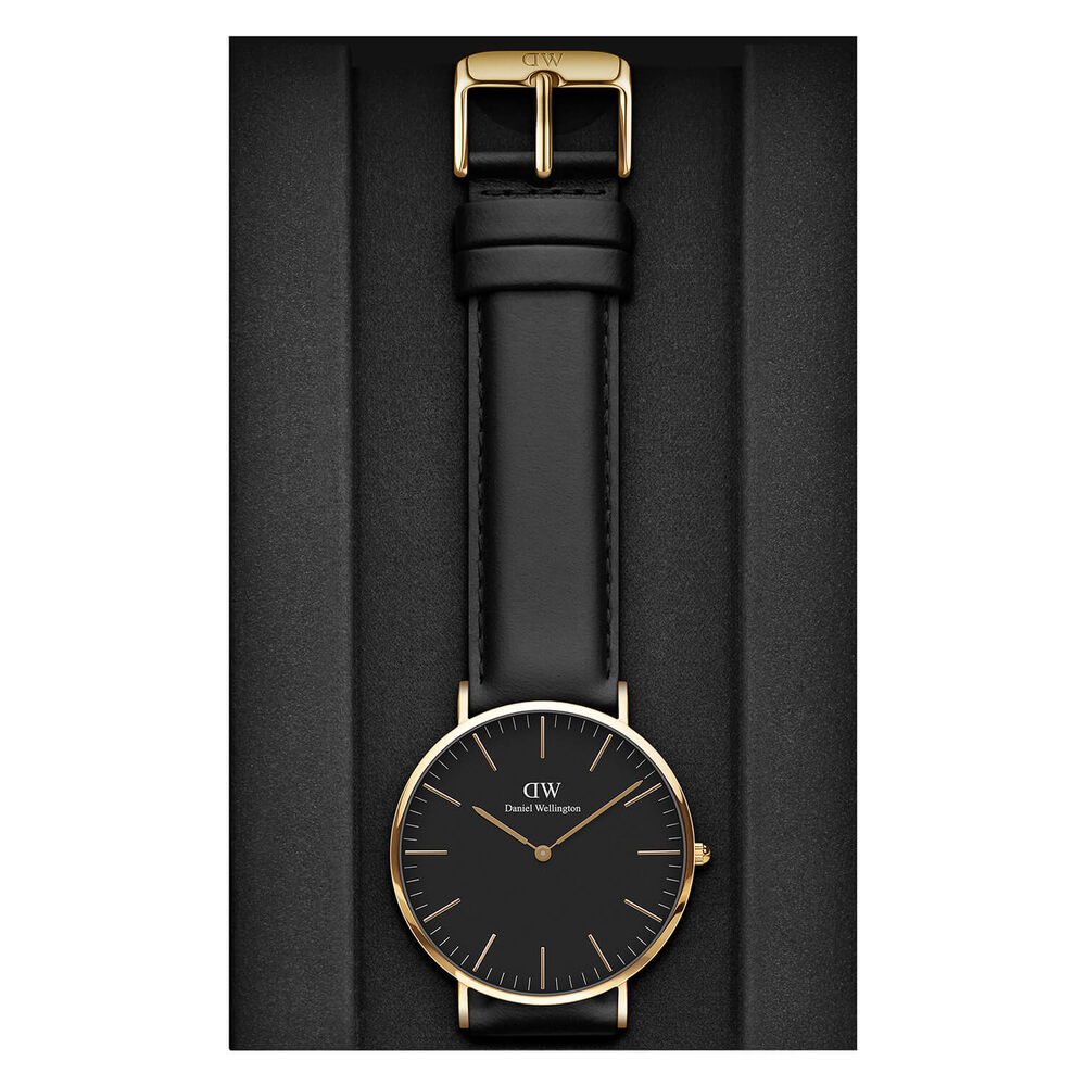 Daniel Wellington Classic Sheffield 40mm Black Dial & Leather Strap Watch image number 2