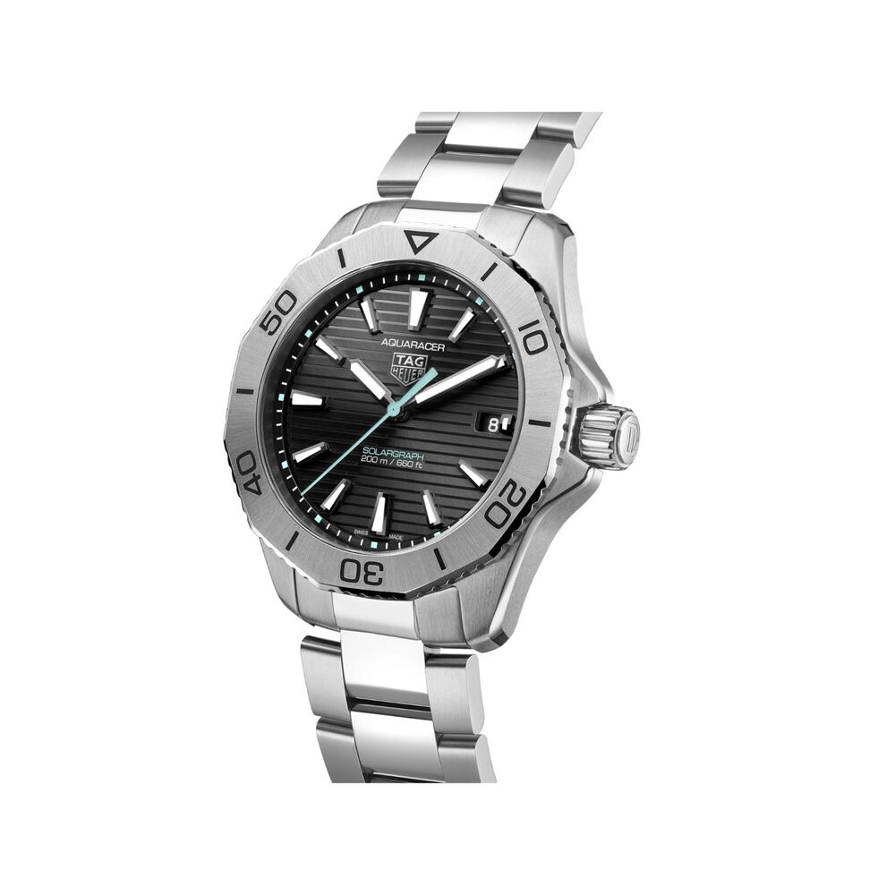 TAG Heuer Aquaracer Professional 200 Solargraph 40mm Black Dial Stainless Steel Bracelet Watch image number 1