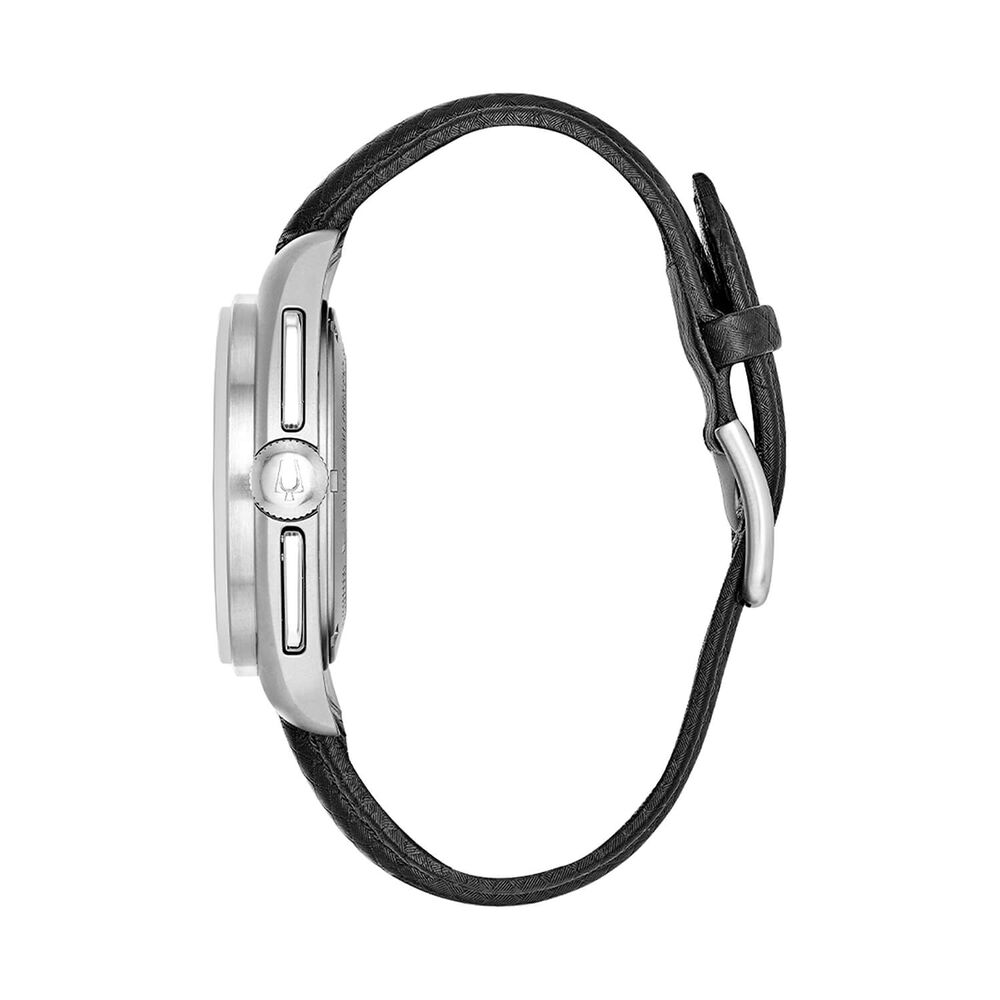 Bulova Special Edition Lunar Pilot Chronograph 45mm Black Dial Leather Strap Watch image number 2