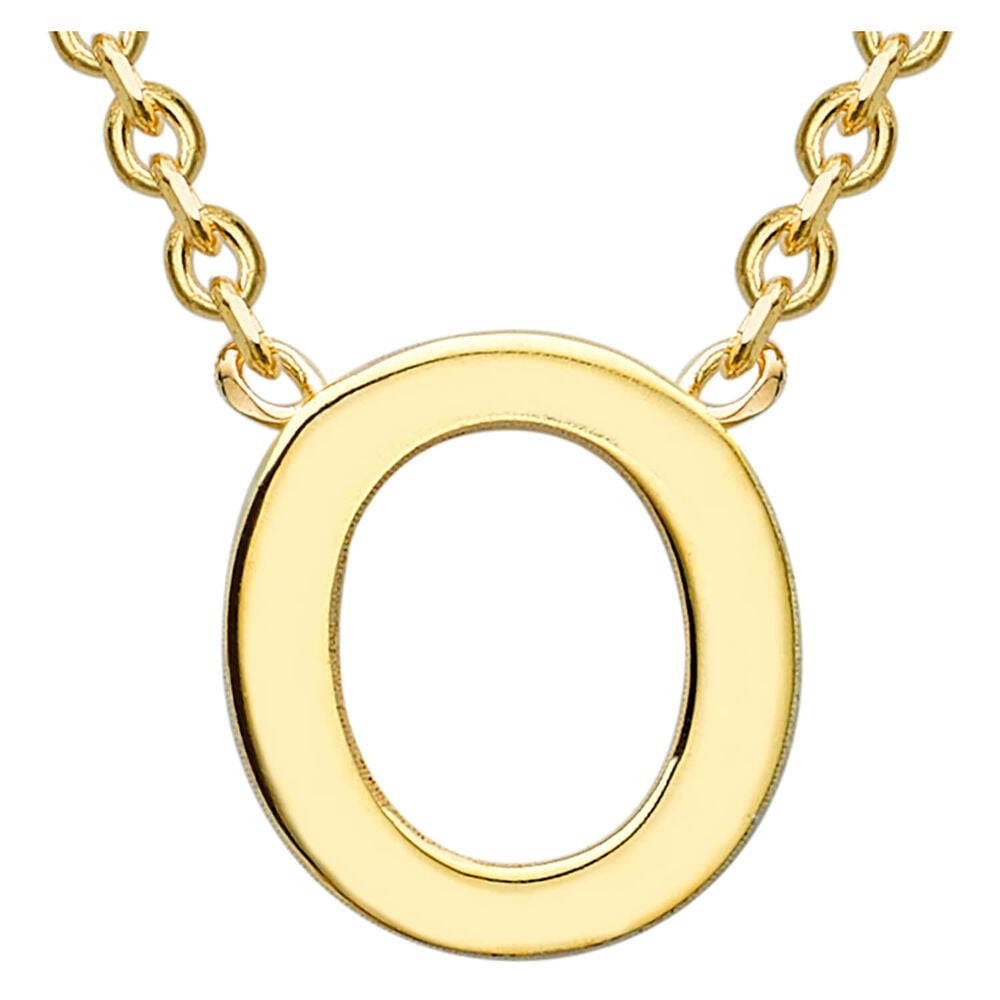 9 Carat Yellow Gold Petite Initial O Necklet (Special Order) (Chain Included) image number 0
