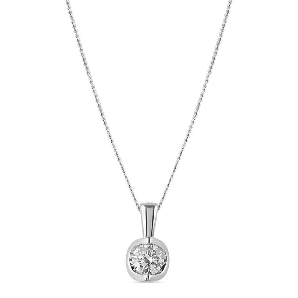 9ct White Gold 0.25ct Diamond Mirror Setting Pendant image number 0