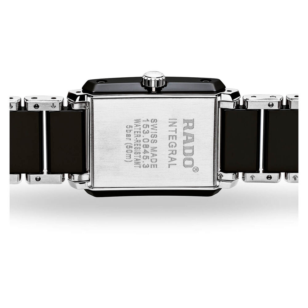 Rado Integral quartz ladies' diamond-set black and steel bracelet watch image number 2