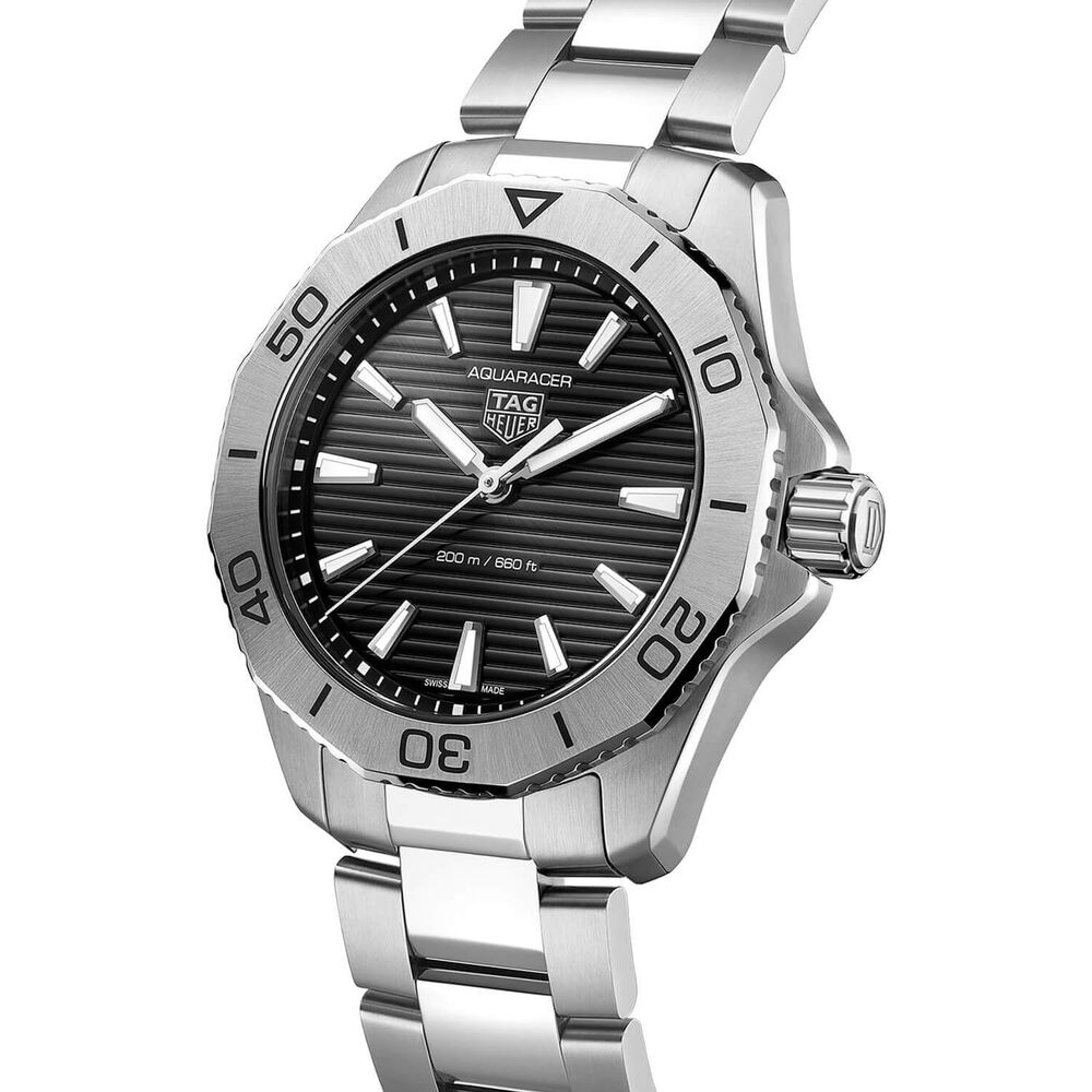 TAG Heuer Aquaracer Professional 200 Quartz 40mm Black Dial Steel Case Bracelet Watch image number 2