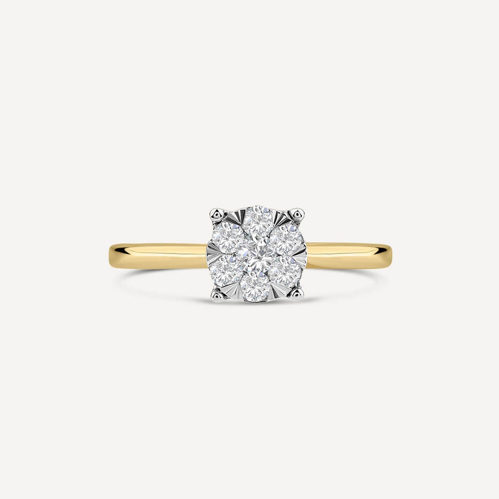 9ct Yellow Gold 0.33ct Solitaire Illusion Set Engagement Ring image number 1