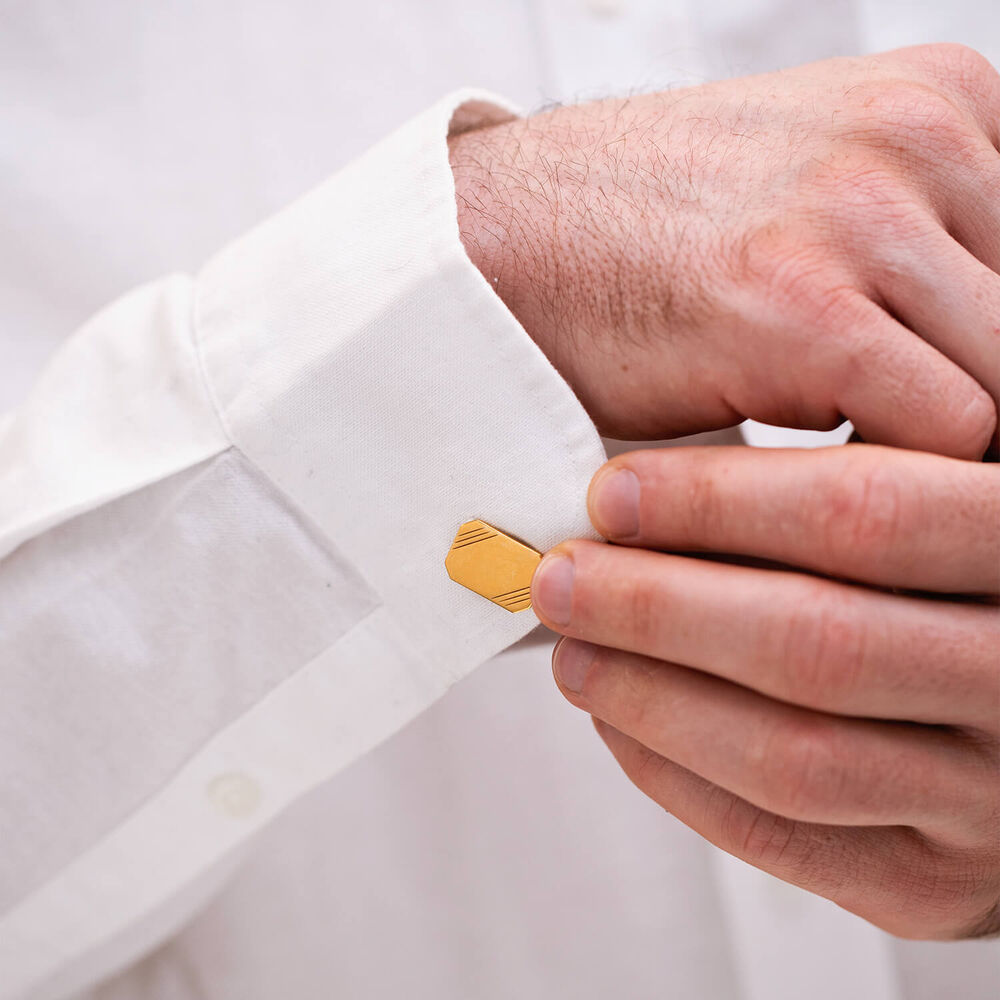 Gents Gold-Plated and Sterling Silver Cufflinks image number 5