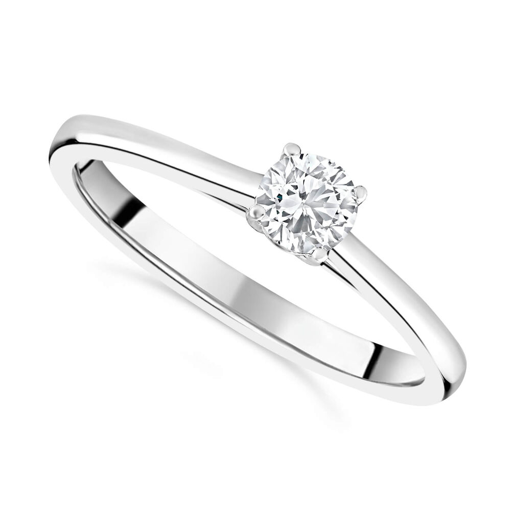 18ct White Gold 0.33ct Round Diamond Tulip Setting Ring image number 0