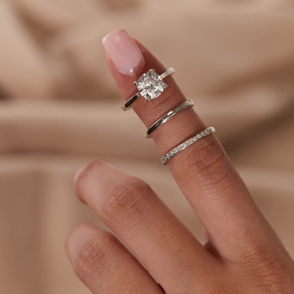 Born Platinum Lab Grown 2ct Round Solitaire Diamond Ring image number 6