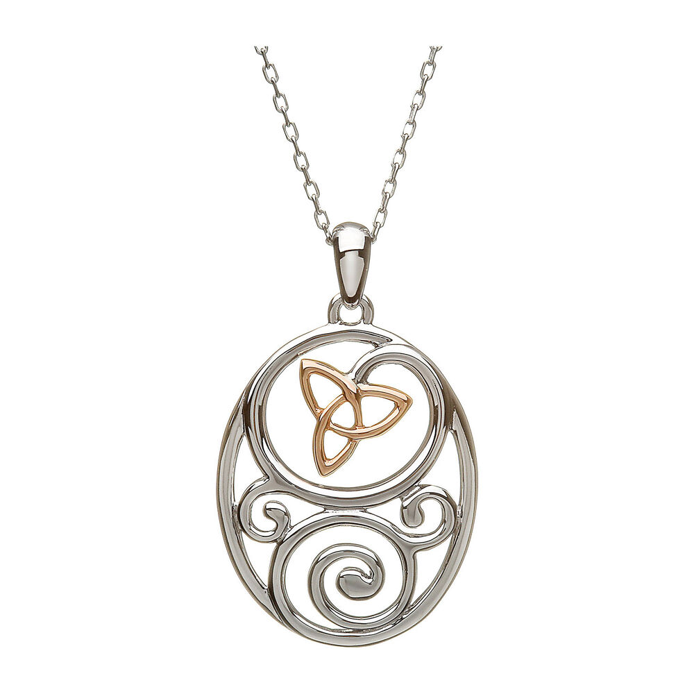 House of Lor 9ct Irish Gold Trinity Knot Sterling Silver Celtic Pendant