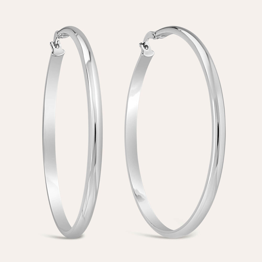 Sterling Silver 15mm Plain Hoop Earrings