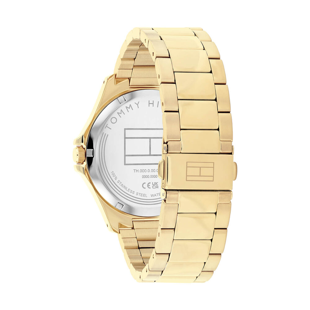 Tommy Hilfiger 43mm Blue Dial Gold Tone Stainless Steel Bracelet Watch image number 2