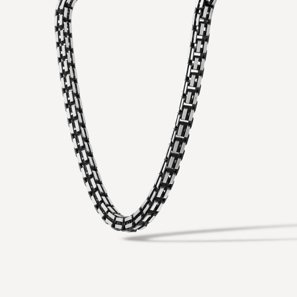 Sterling Silver Oxidised Box 20" Necklet image number 1