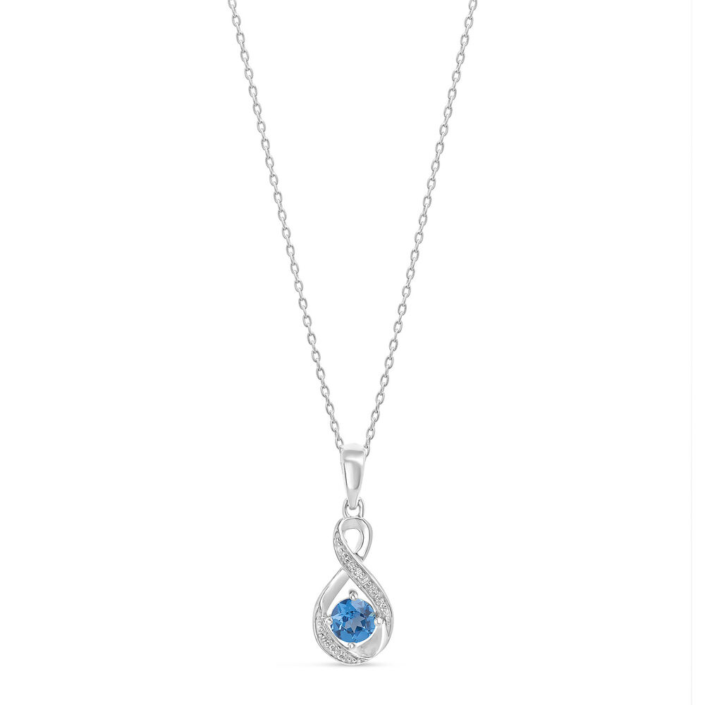 Sterling Silver and Cubic Zirconia December Birthstone Pendant (Chain Included) image number 0