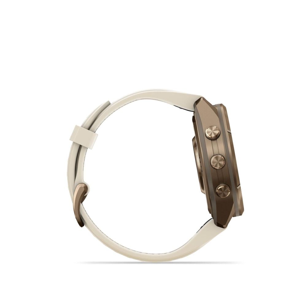 Garmin fenix 9 Pro 43mm Autumn Gold Titanium Cream/French Grey Silicone Strap Watch