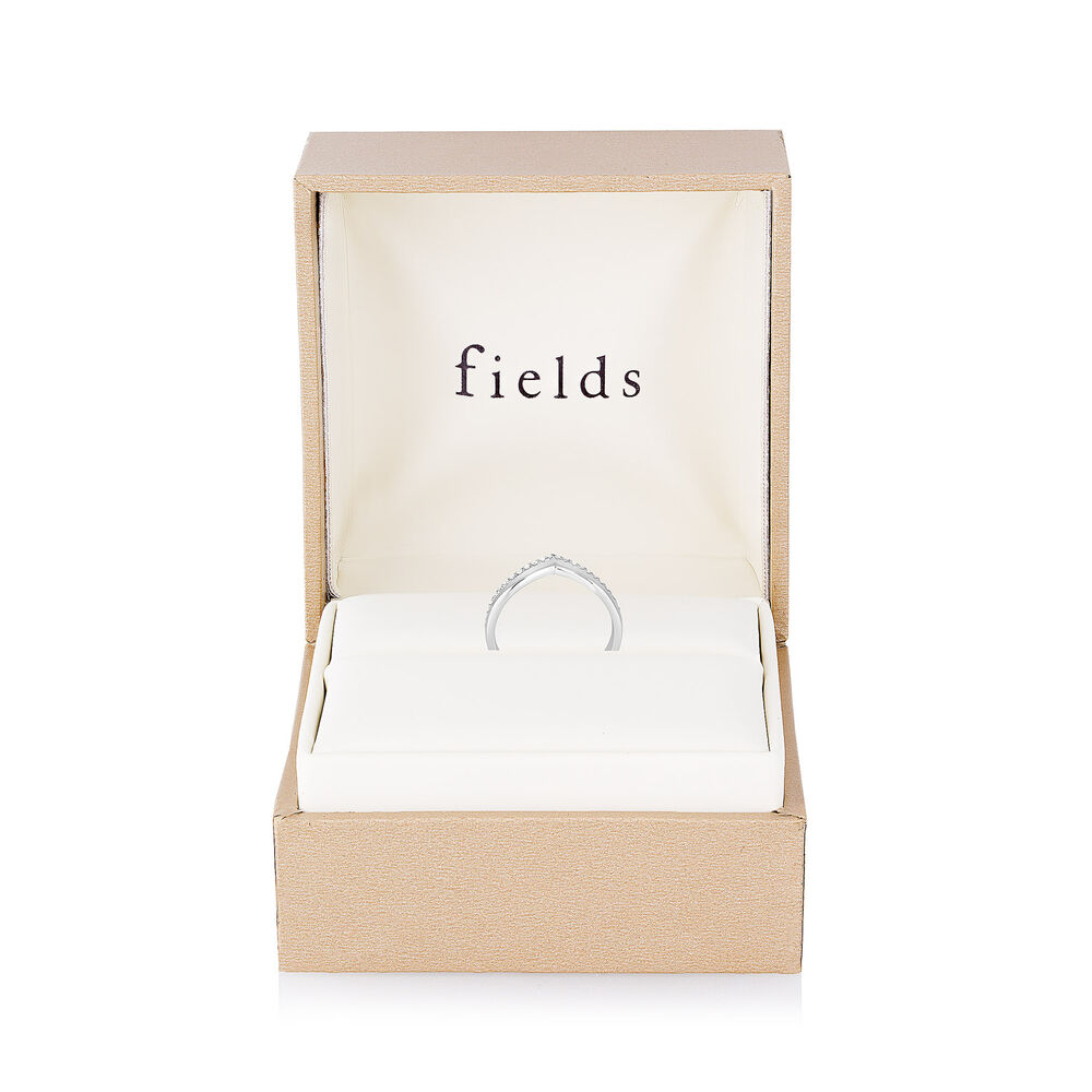 9ct White Gold 0.15ct Diamond Wishbone Wedding Ring