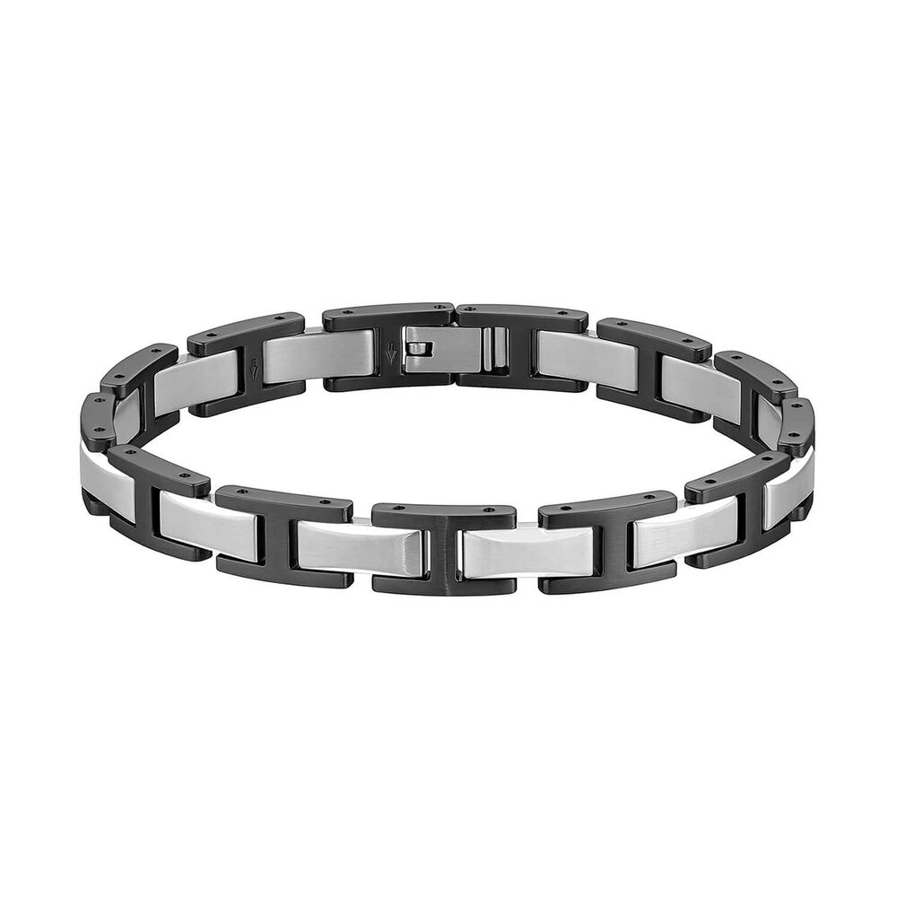 BOSS Nolan Two Tone Black Stainless Steel H-Link Bracelet