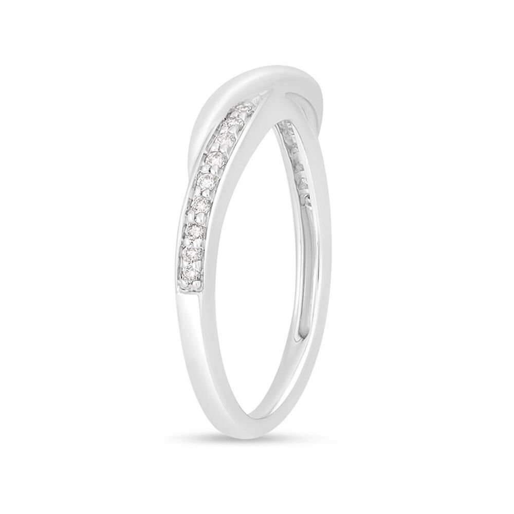 9ct White Gold 0.11ct Diamond 1.42mm Wedding Ring image number 3