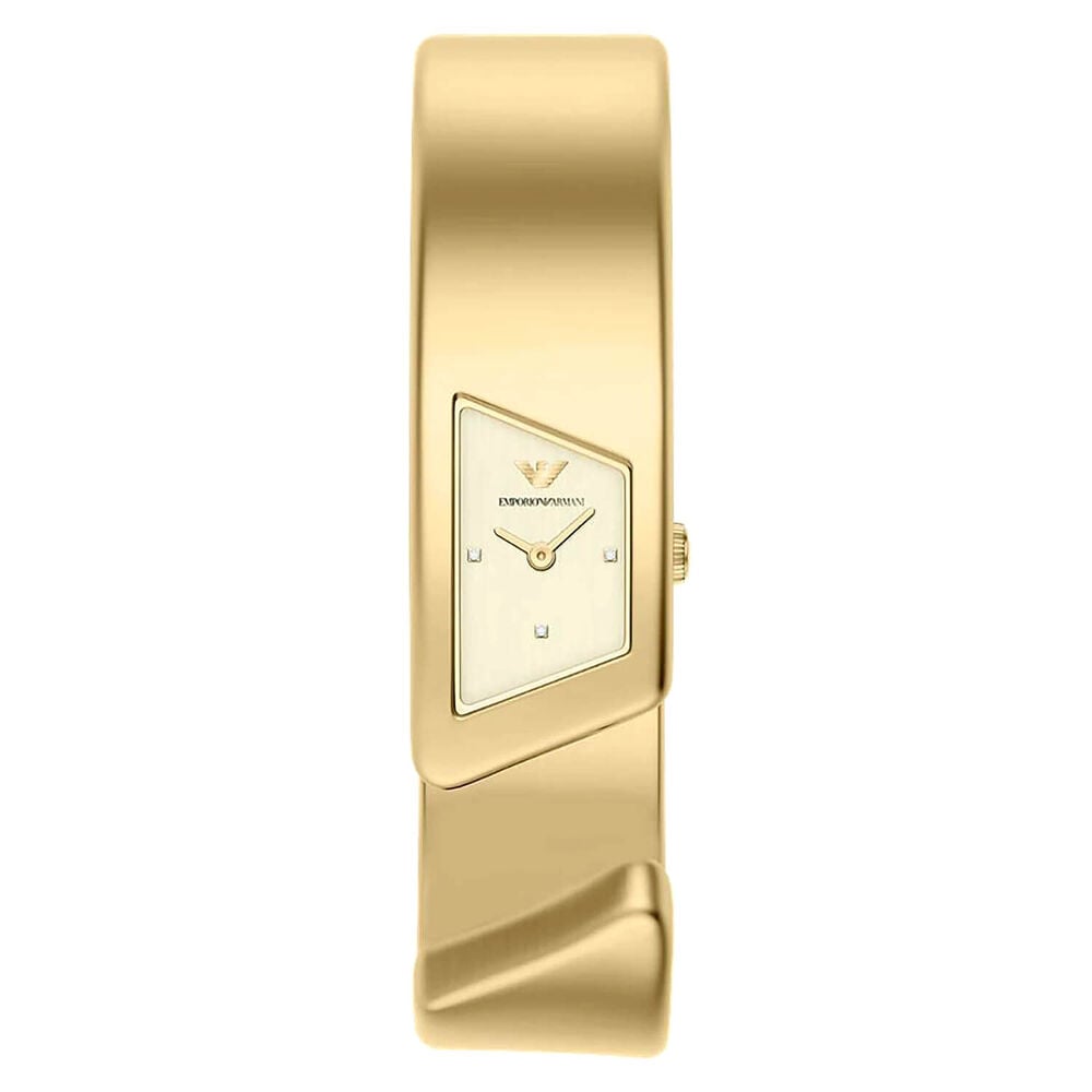 Emporio Armani 20mm Pale Gold Dial Gold Tone Stainless Steel Bangle Bracelet Watch