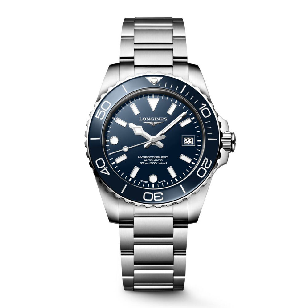Longines HydroConquest 39mm Blue Dial & Bezel Steel Bracelet Watch