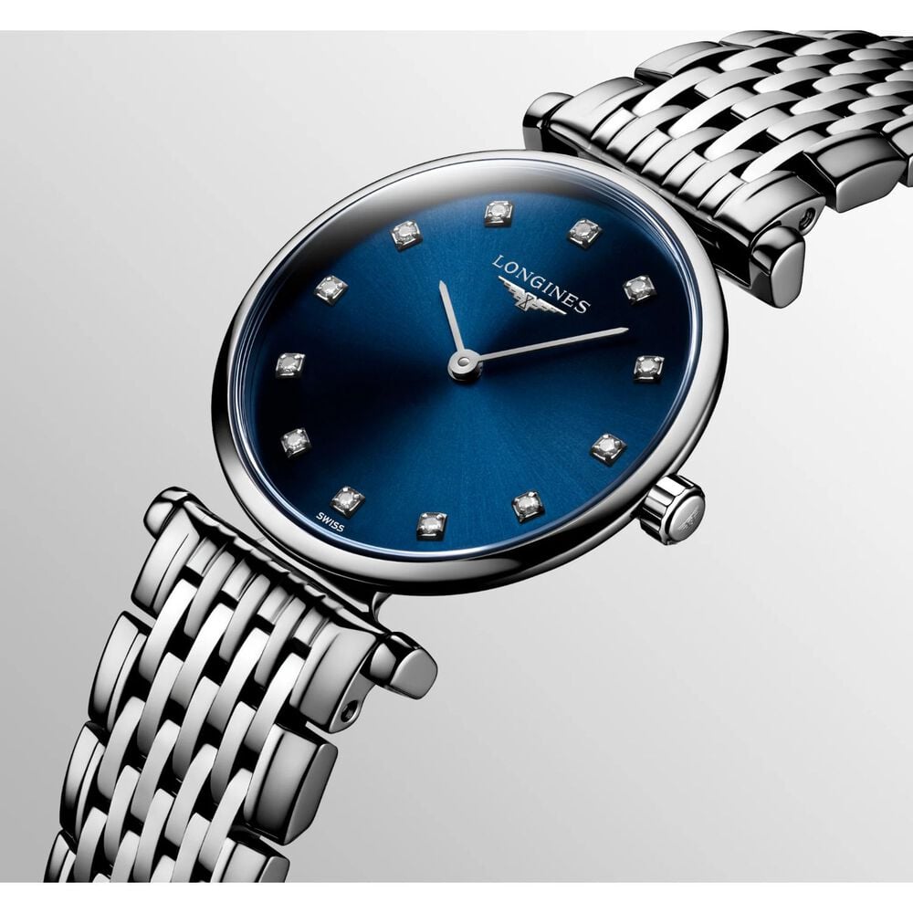 Longines Le Grande Classique 24mm Diamond Dot Blue Dial Steel Case Watch