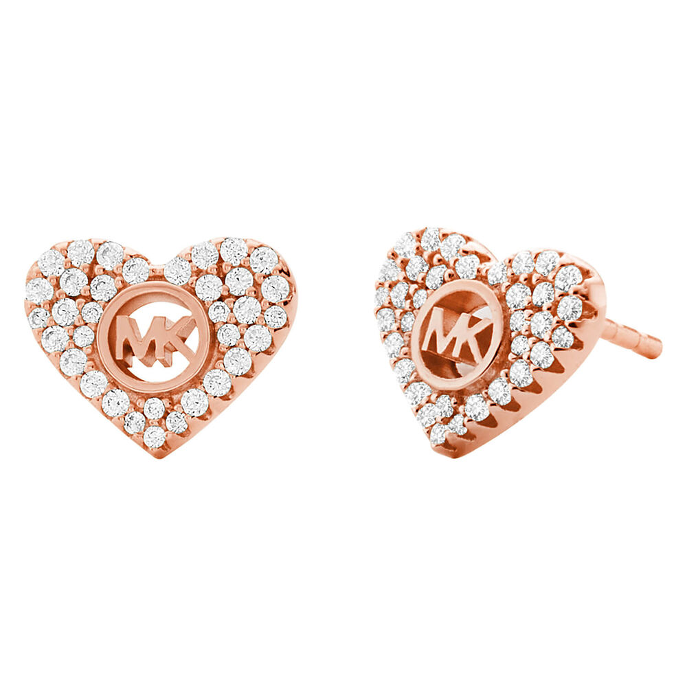 Michael Kors Love Rose Gold-Tone Stud Earrings