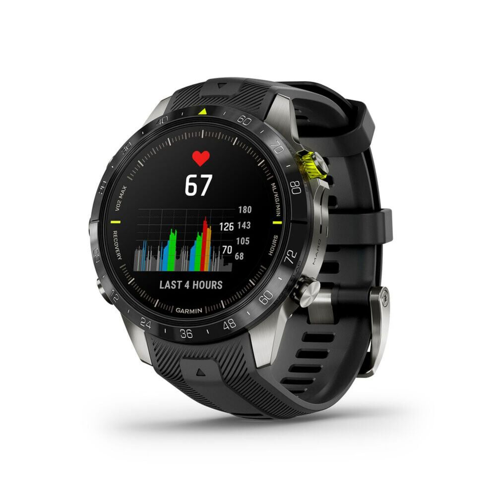 Garmin MARQ® Athlete (Gen 2) 46mm Titanium Case Black Bezel Rubber Strap Watch image number 2