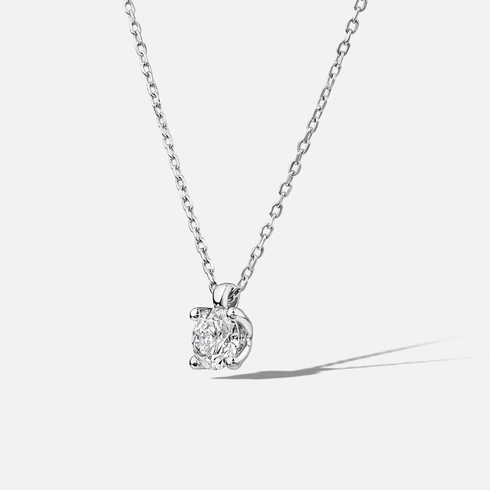 Born 9ct White Gold Lab Grown 0.50ct Diamond Round Brilliant Pendant
