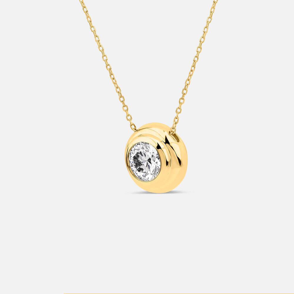 Born Orbit 9ct Yellow Gold Lab Grown 1.00ct Round Diamond Pendant