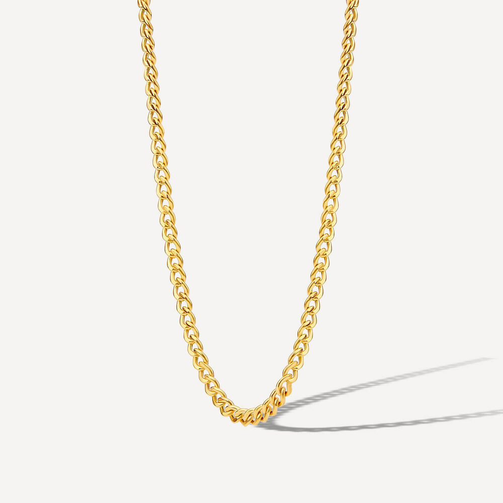 9ct Yellow Gold Polished 22'' Curb Chain Necklace image number 1