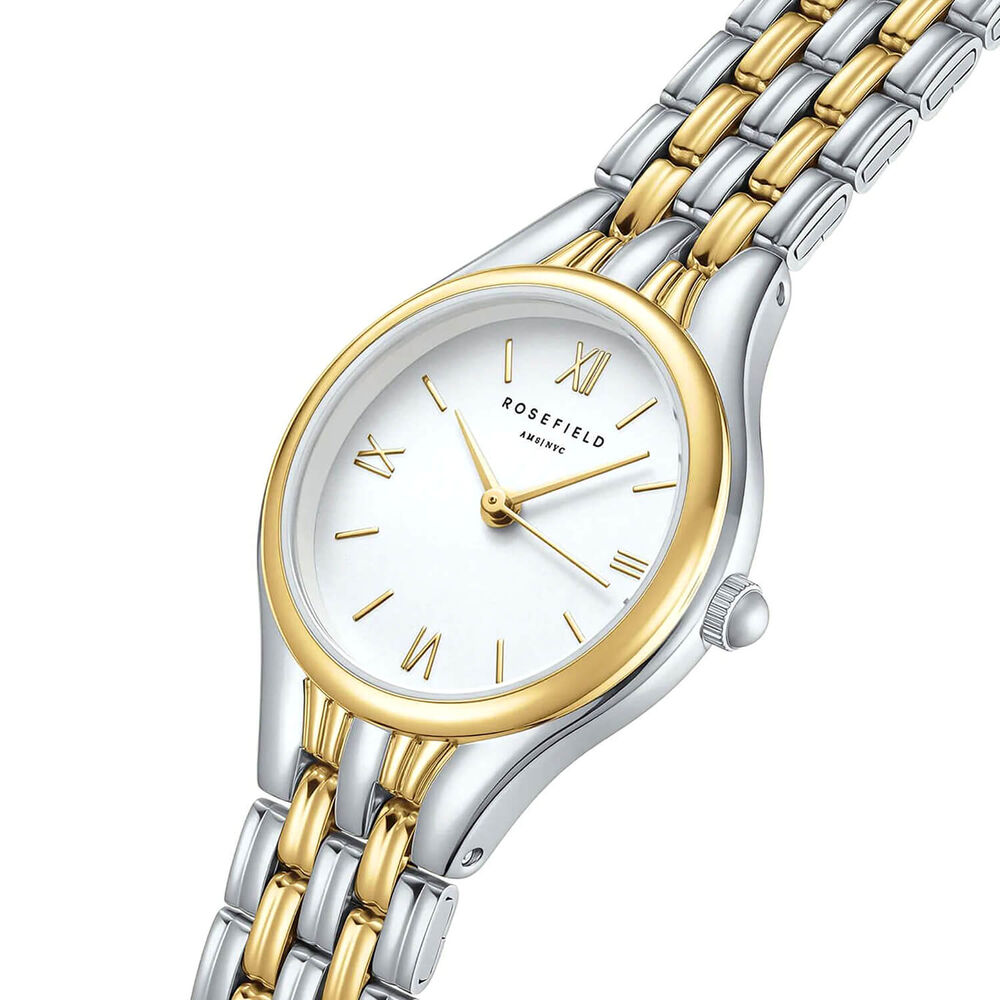 Rosefield Muse 26mm White Dial Two Tone Stainless Steel Bracelet Watch
