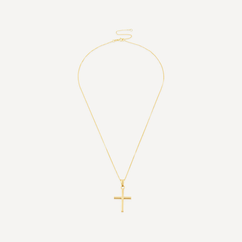 9ct Gold Cross Pendant (Chain Included) image number 3