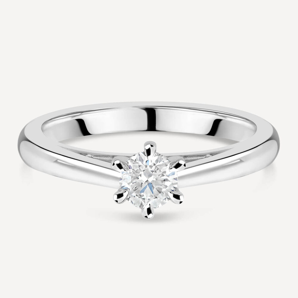 Platinum 0.30ct Amia Diamond Solitaire Six Claw Ring image number 6