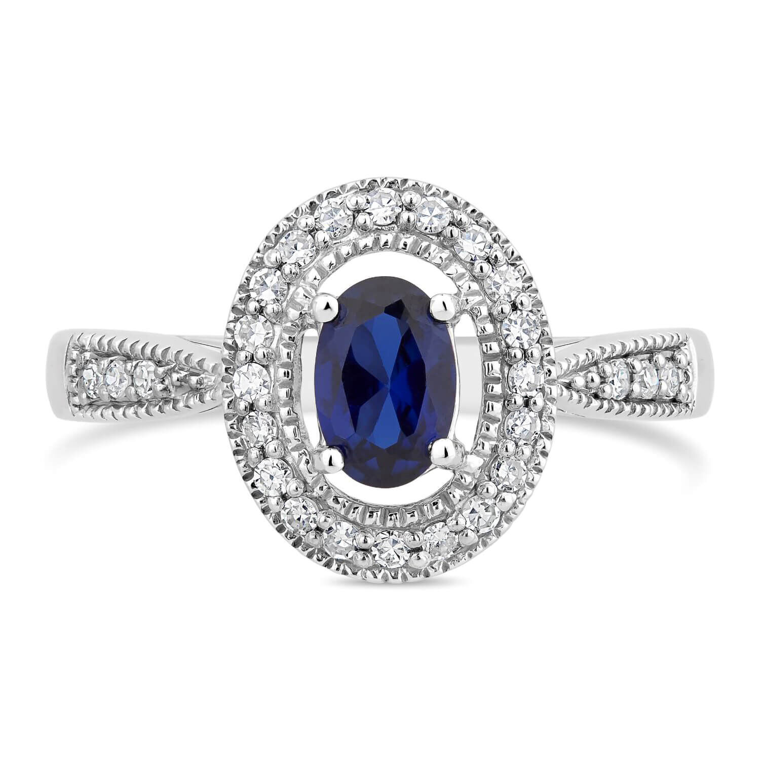 Sapphire and shop cz ring