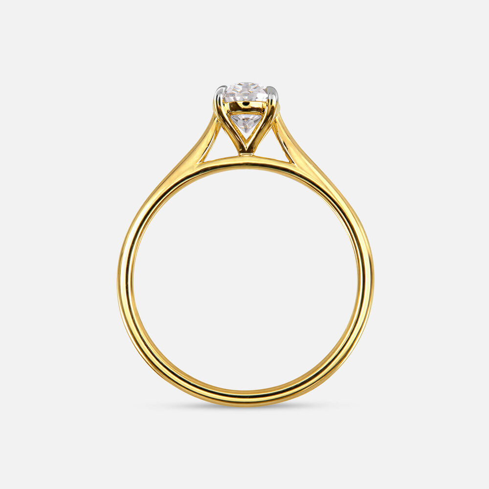 Classic 18ct Yellow Gold 0.70ct Oval Diamond Solitaire Ring