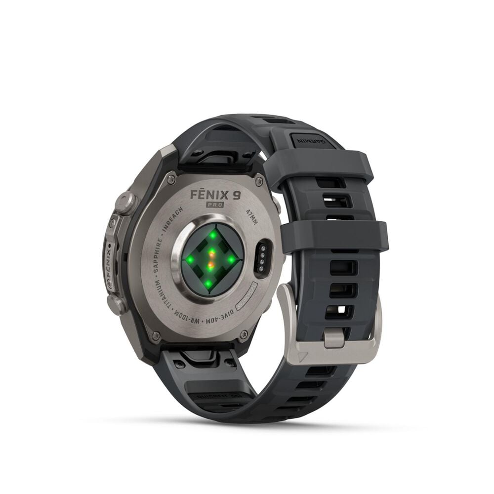 Garmin fenix 9 Pro 47mm Titanium Graphite/Black Silicone Strap Watch