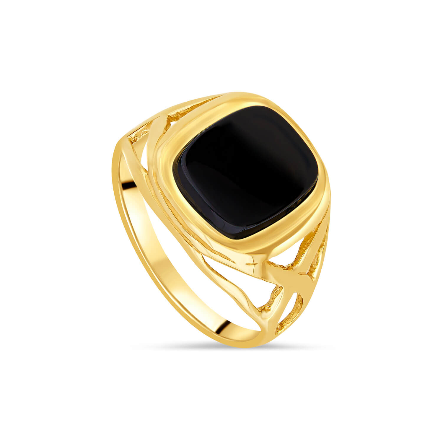 Black onyx sales ring gold