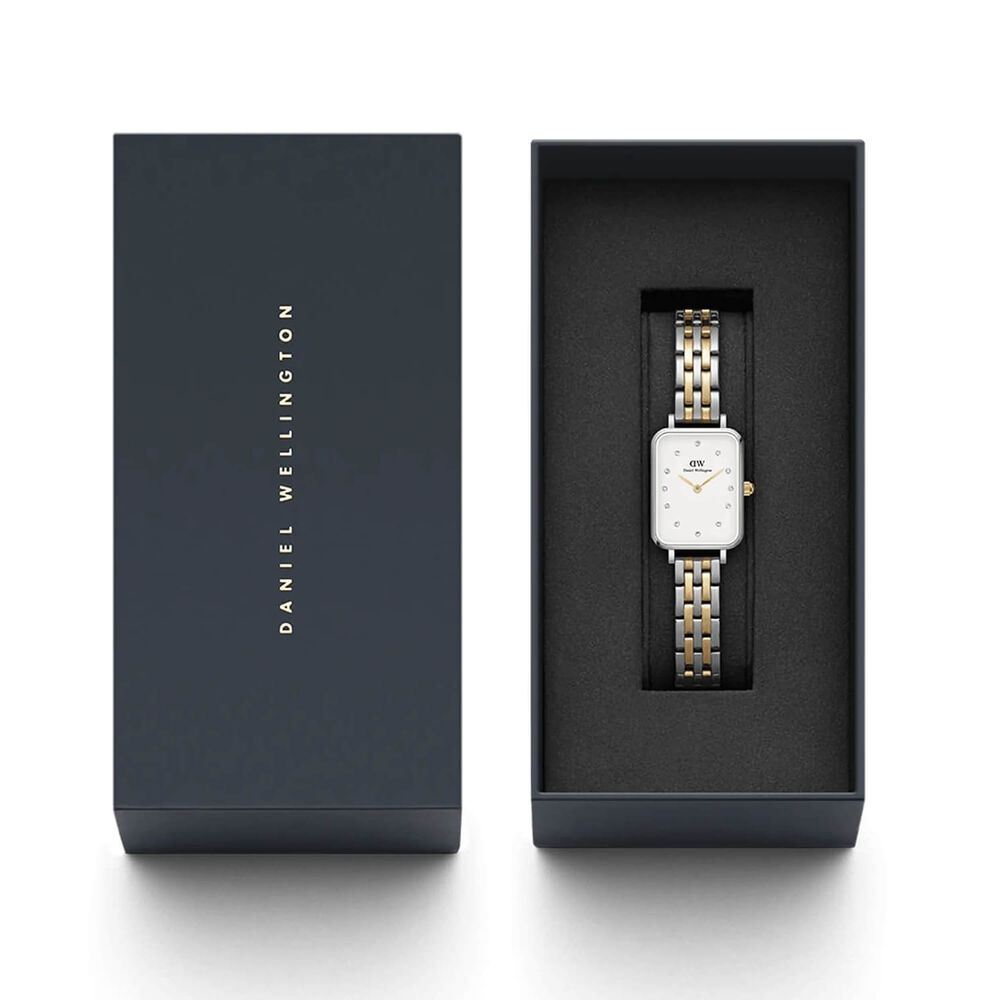 Daniel Wellington Quadro Lumine 20x26mm Eggshell White Dial Two-Tone Steel Bracelet Watch image number 3